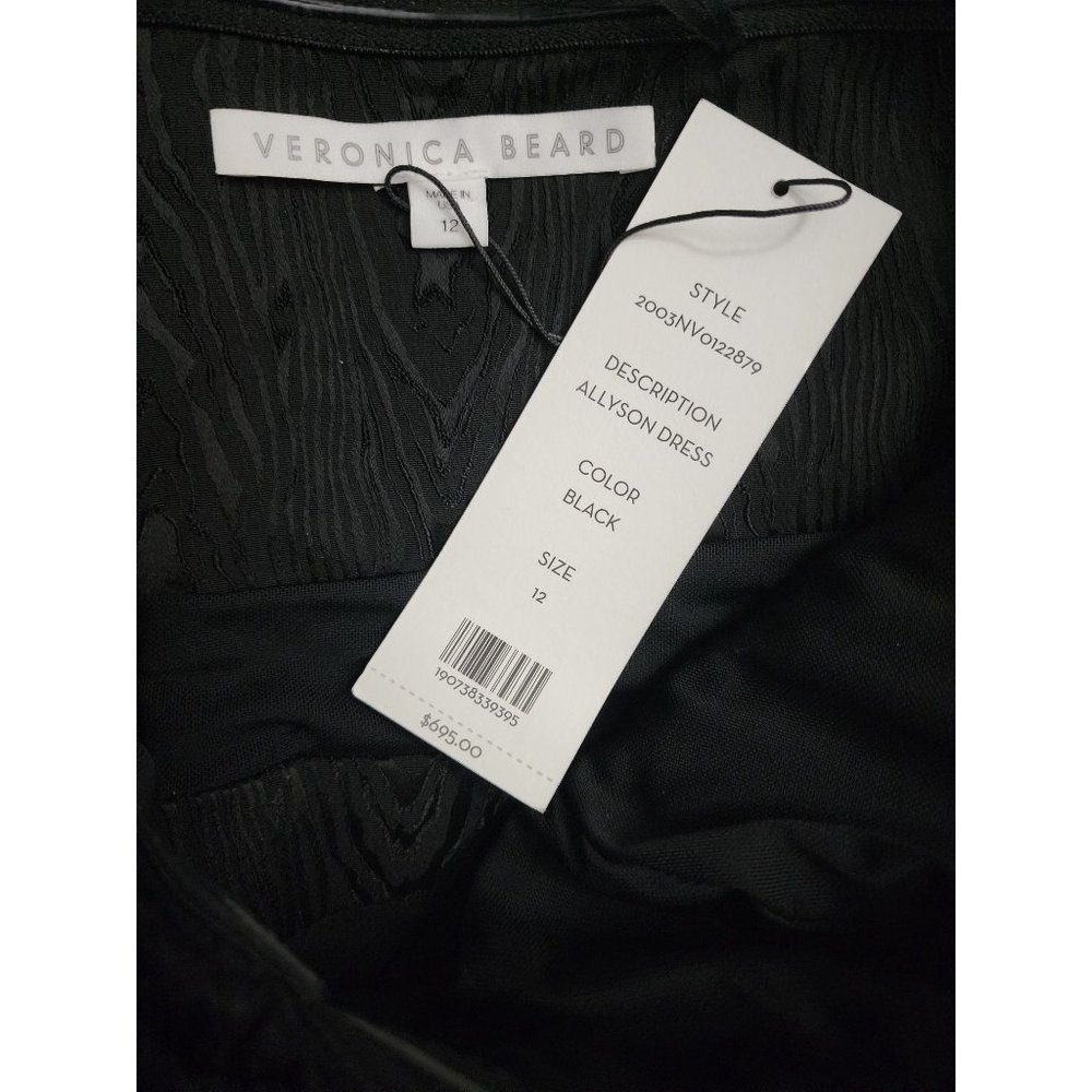 Veronica Beard NWT Strapless Black Dress 12 Peplum Allyson Silver Zip - Picture 5 of 6